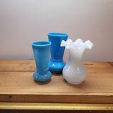 Ensemble de 3 Vases Miniatures en Opaline