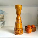 Ocher glazed ceramic pitcher