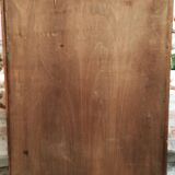 Miroir italien mid-century – cadre en bois patiné et éléments en fer forgé