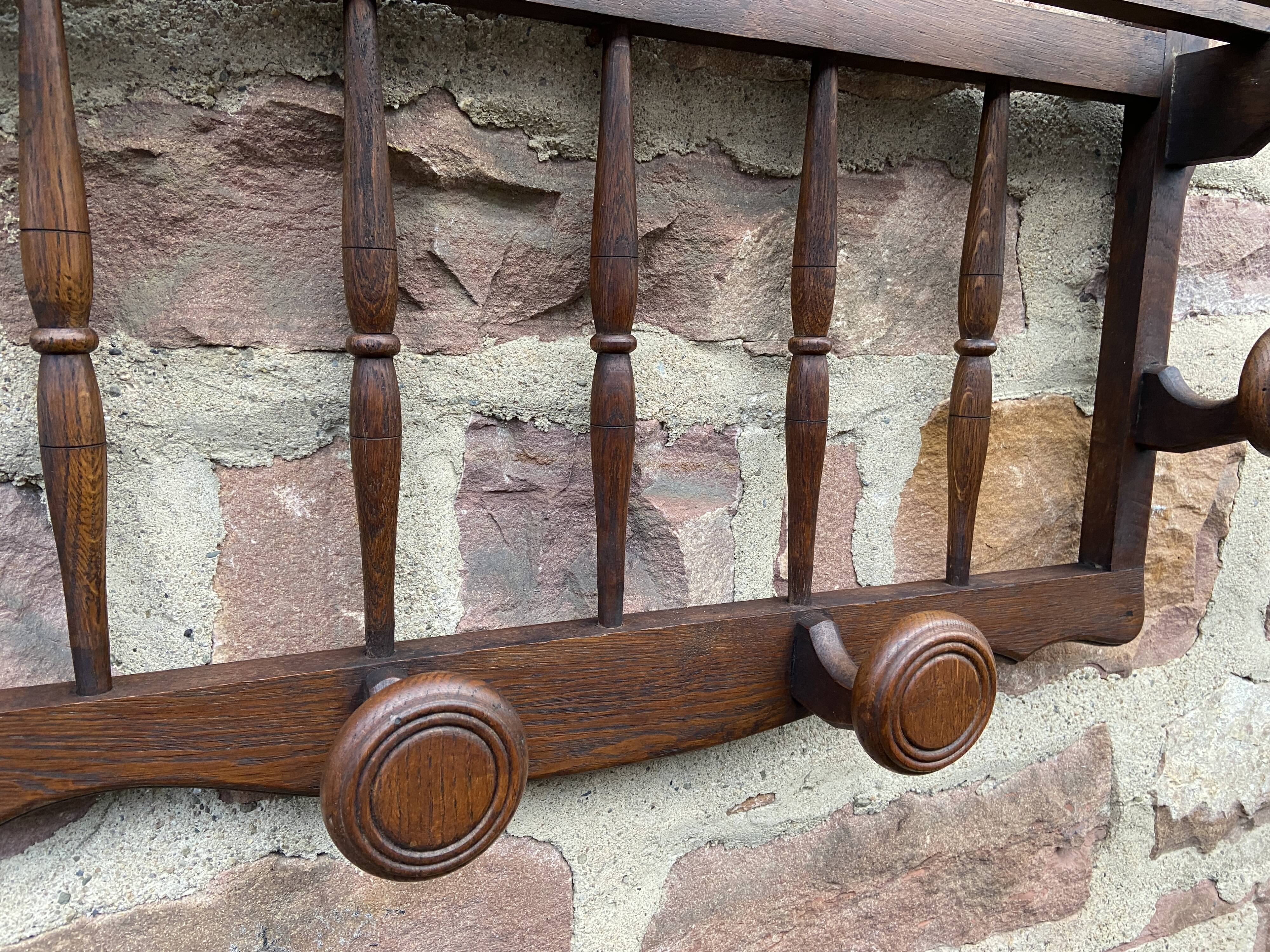 Coat hooks wall-mounted coat rack in rustic wood french coat rack 70s