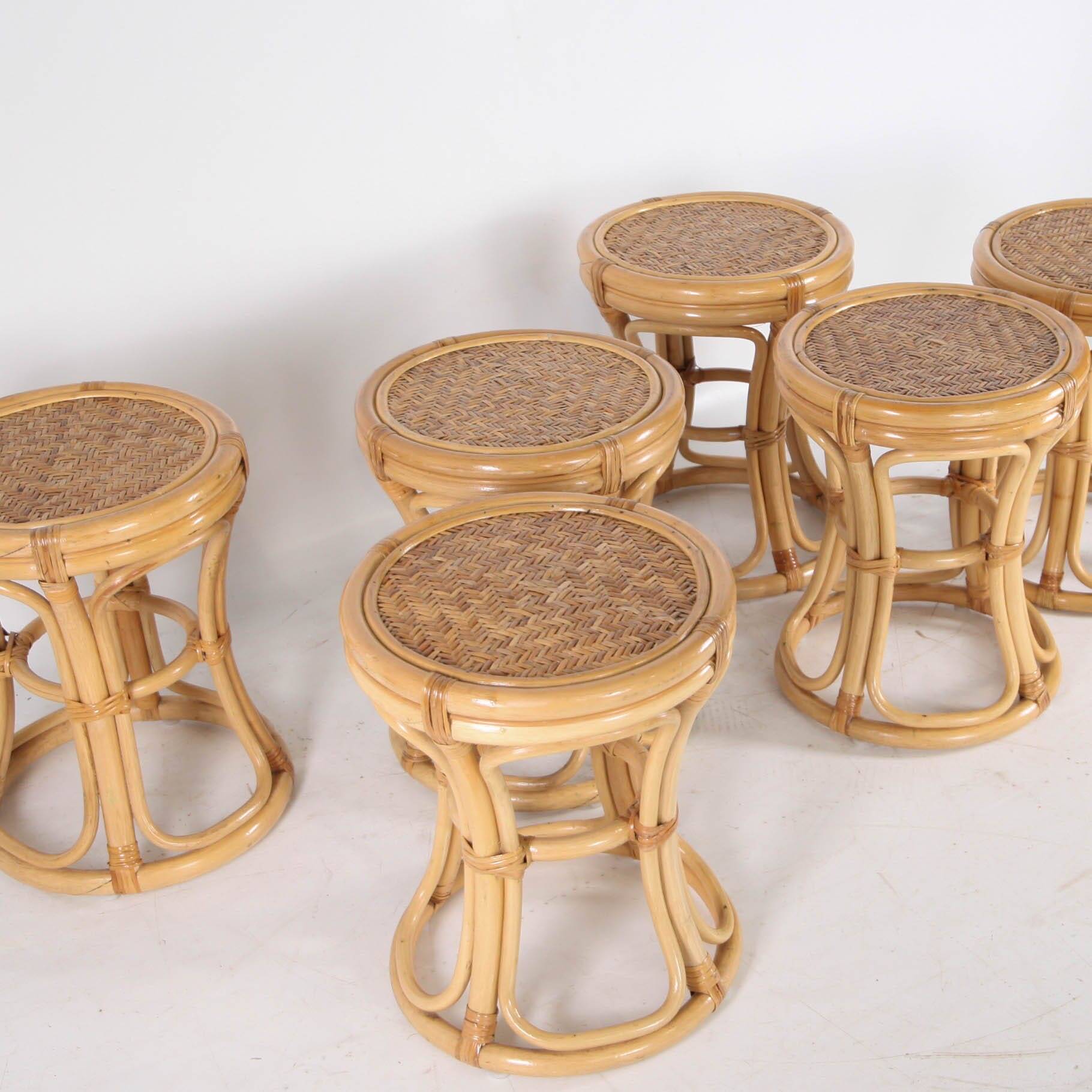 Suite de 6 tabourets vintage