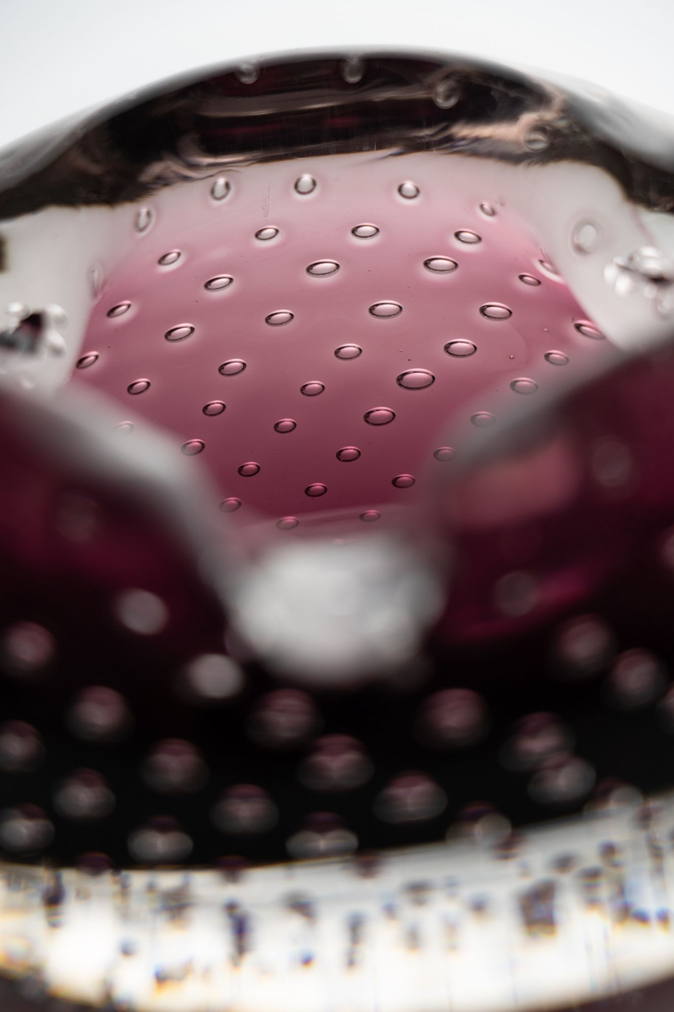 Cendrier en verre à bulles