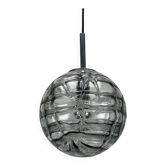 Smoky glass pendant light by Doria Leuchten 1970