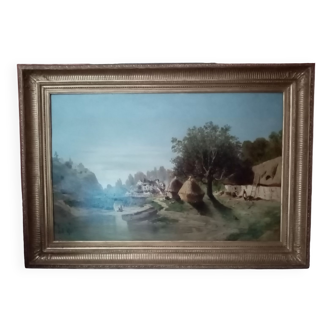 GODCHAUX Émile (1860-1938) Oil on panel 63 cm x 98 cm