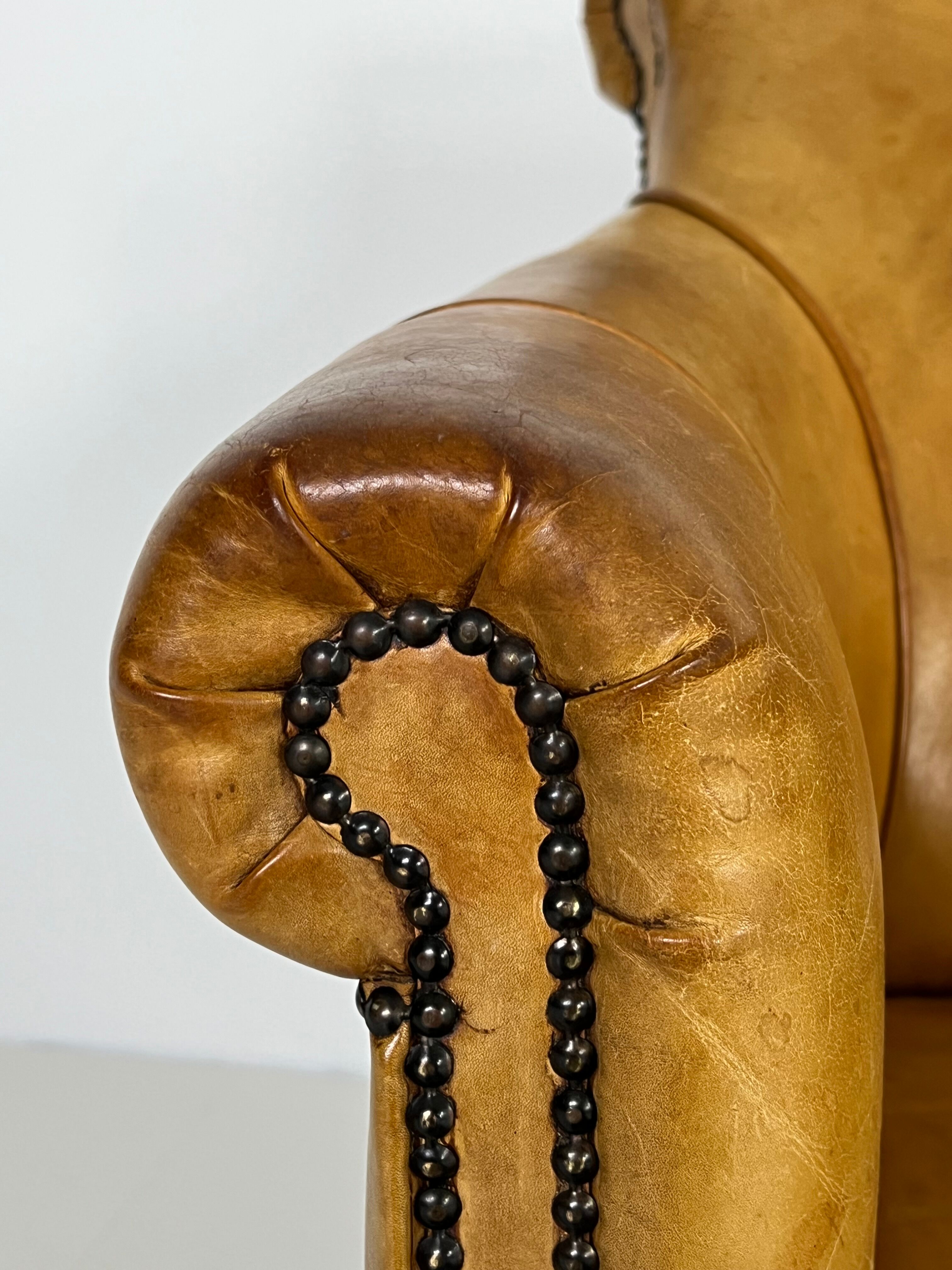 Ensemble de 2 fauteuils club en cuir