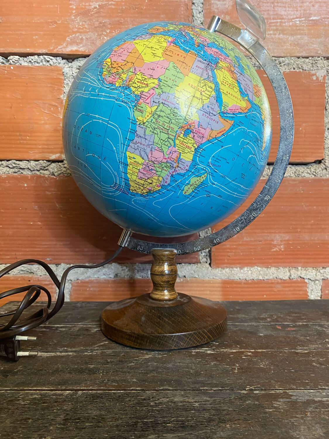 World Map Earth Globe Old TARIDE 1985 Model 90RL025 Vintage