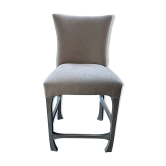 Set of 12 wood and fabric bar chairs