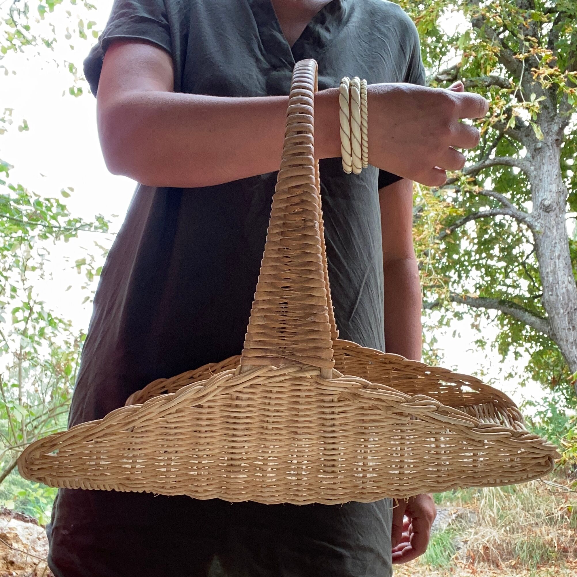 Woven rattan basket