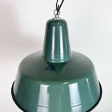 Large Industrial Petrol Enamel Factory Pendant Lamp, 1960s