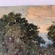 Oil painting of a countryside landscape circa 1920, rural scene signed.