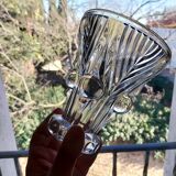 Small art deco vase in molded tempered glass