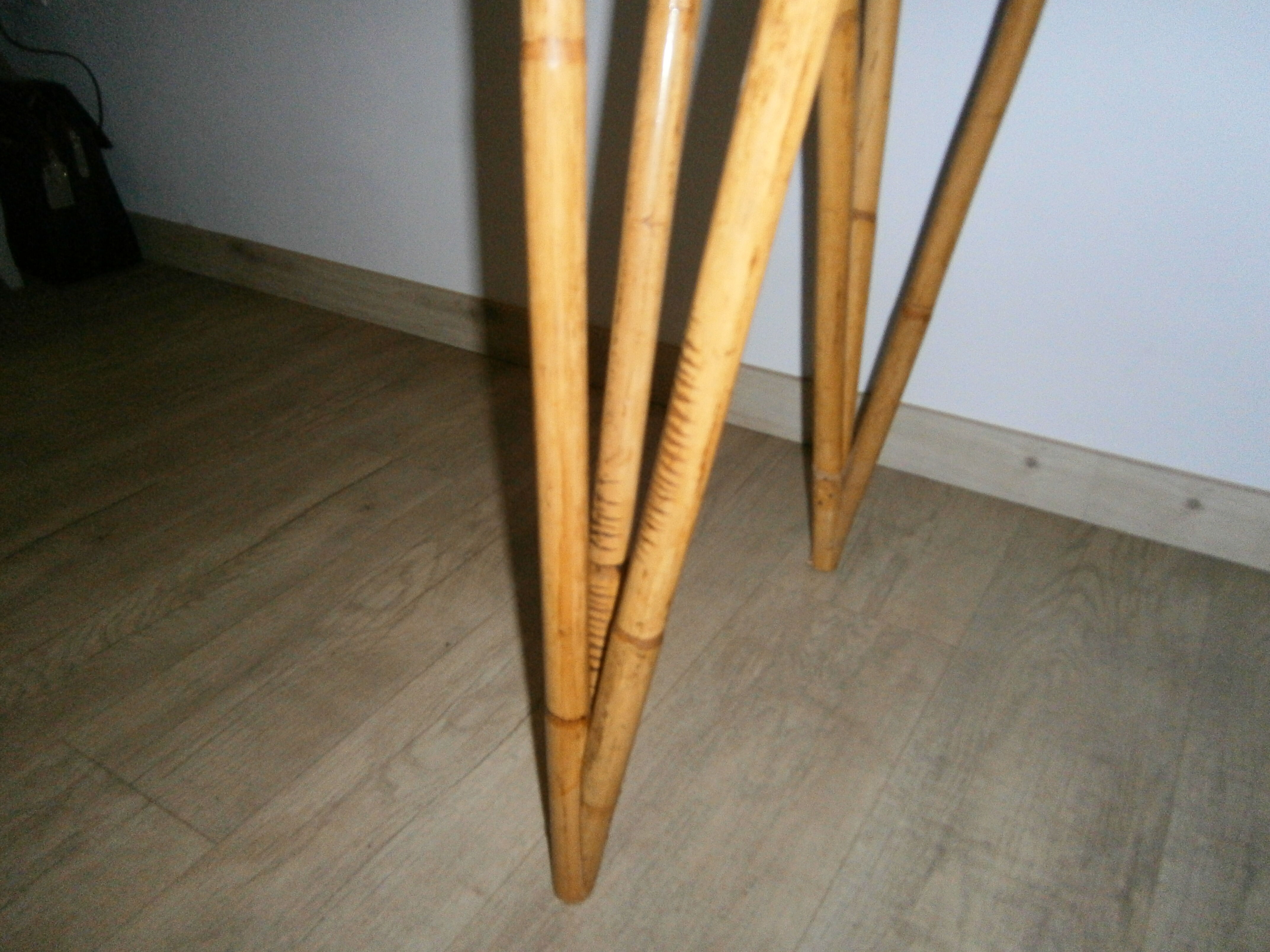 Rattan and wood desk