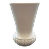 Small ribbed white vase