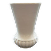Petit vase blanc côtelé