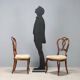 Set of 4 antique Louis-Philippe walnut chairs, upholstered seat, Italy, 19th century.