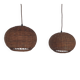 Set of two rattan pendant lights, The Netherlands 1950's