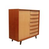 1950s chest of drawers bicolor maple/walnut