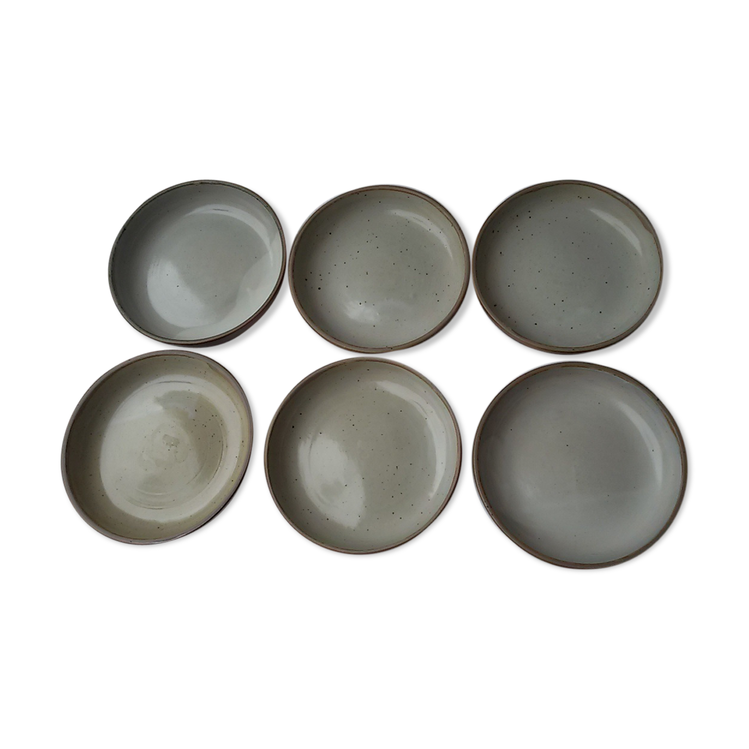 Série de 6 assiettes grès vintage