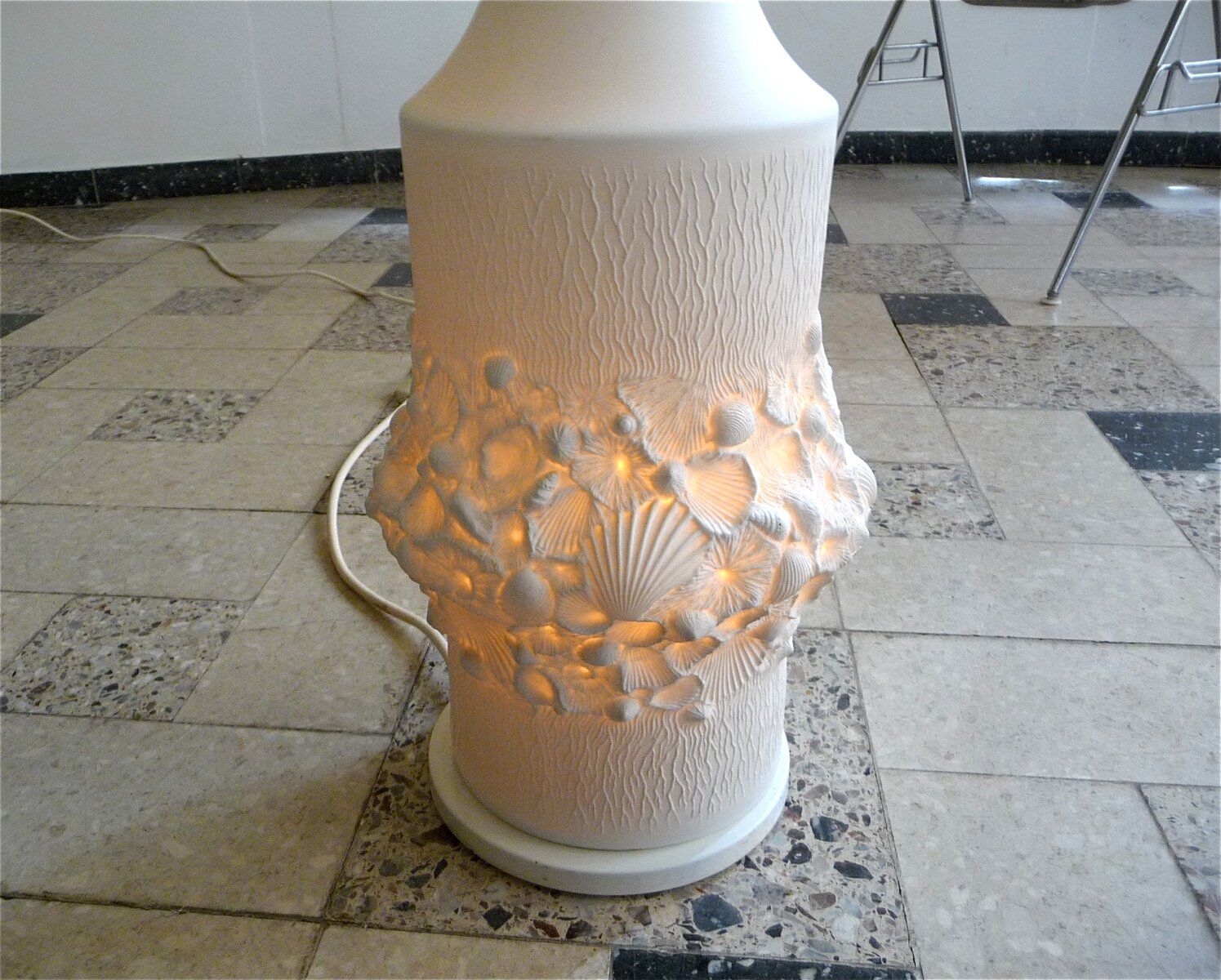 Large bisque porcelain table lamps from Kaiser, Germany 1960s, Set of 2