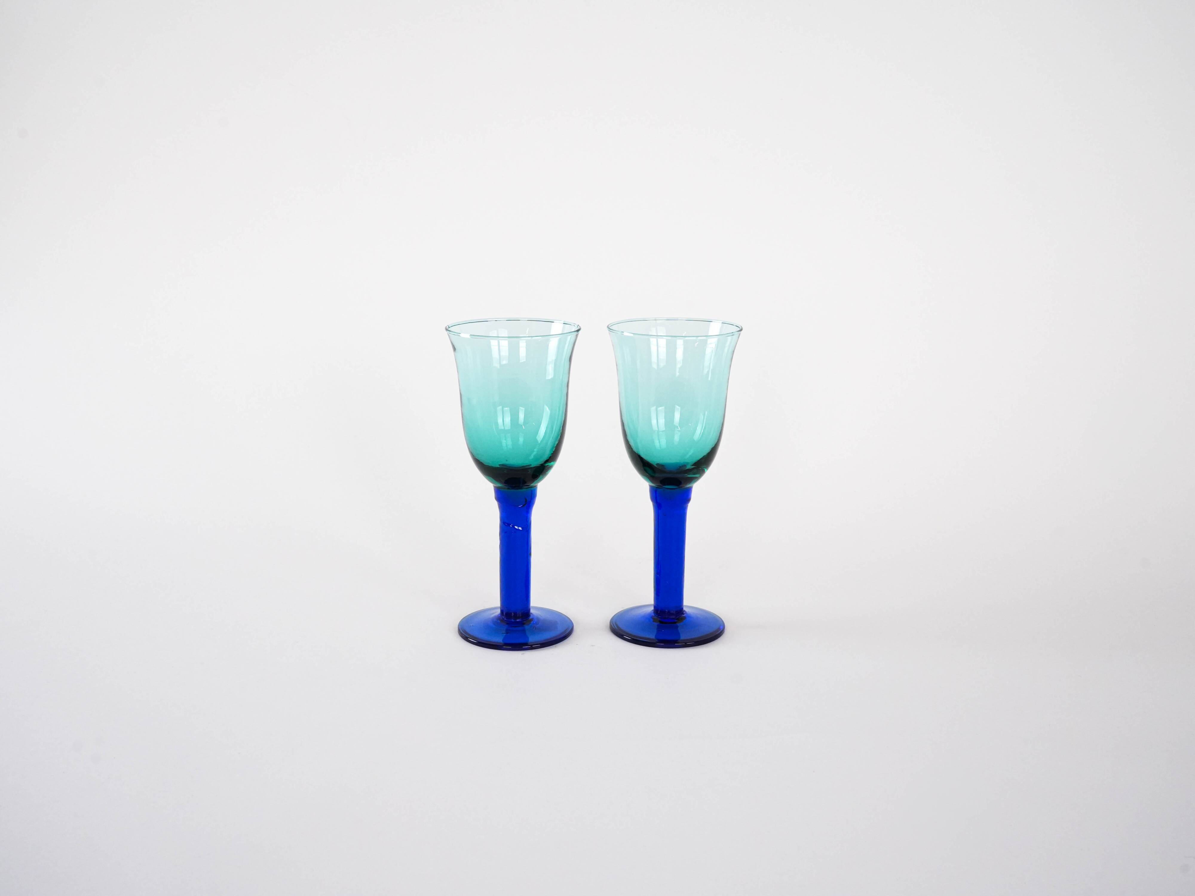 Pair of colourful glasses, Danish design, 1970s, manufactured in Denmark