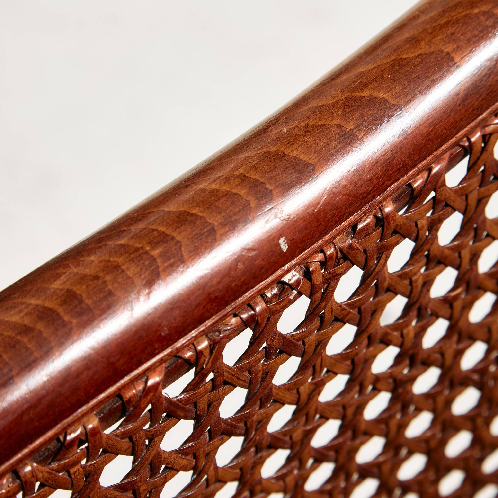 Fauteuil en hêtre et rotin