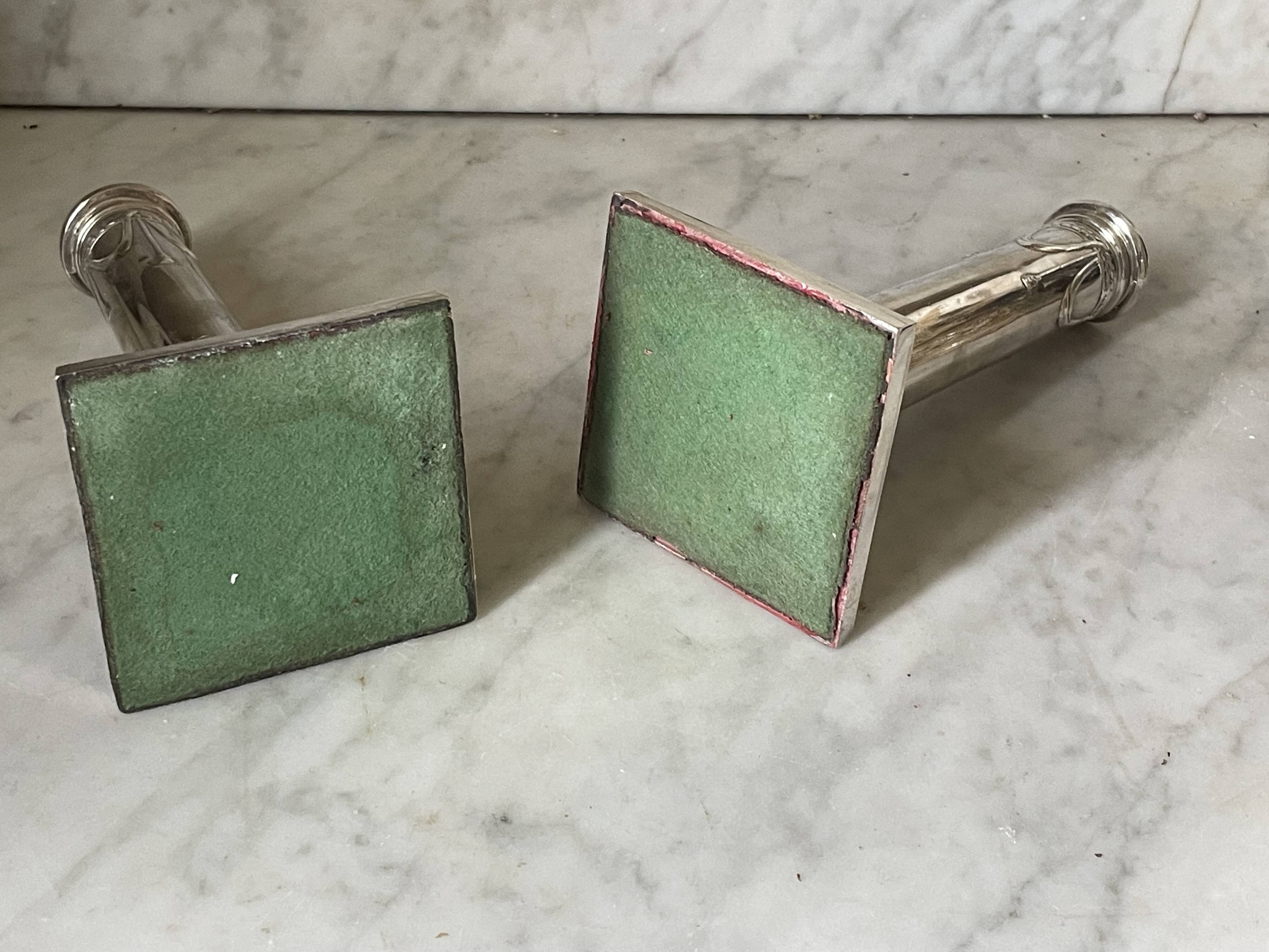 pair of Victorian style silver-plated candlesticks