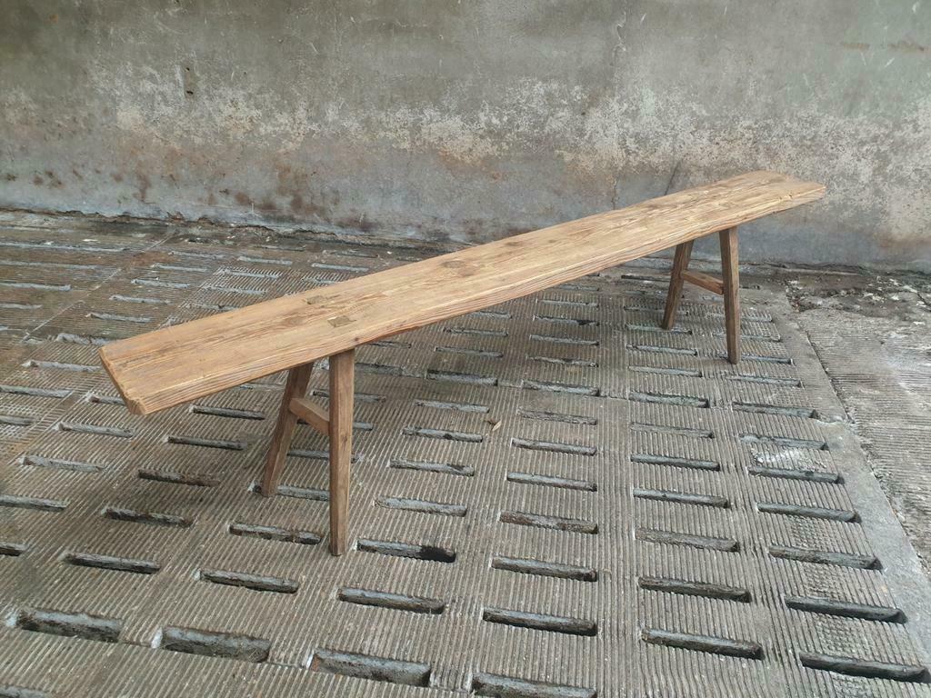 Old bench sidetable pine with oak