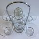 Portable alcohol digestive liquor service design glass & chromed metal stainless steel