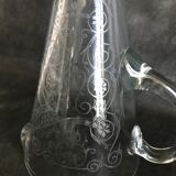 Pitcher - Napoleon III - 1/2 crystal blown and engraved with volutes