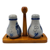 Alsatian stoneware pepper and salt set