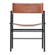 Timeless bar stool with a natural brown leather backrest.