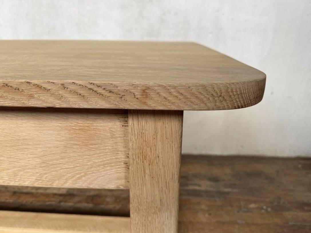 Table bistrot table de ferme en chêne massif sablé Longueur 210 cm - Largeur 106 cm - Hauteur 78 cm