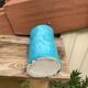 Vintage blue soliflore ceramic vase signed AI