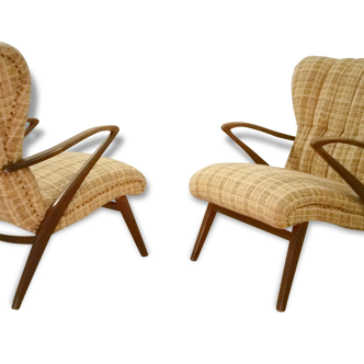 Paire de fauteuil Zig Zag vintage année 50 60