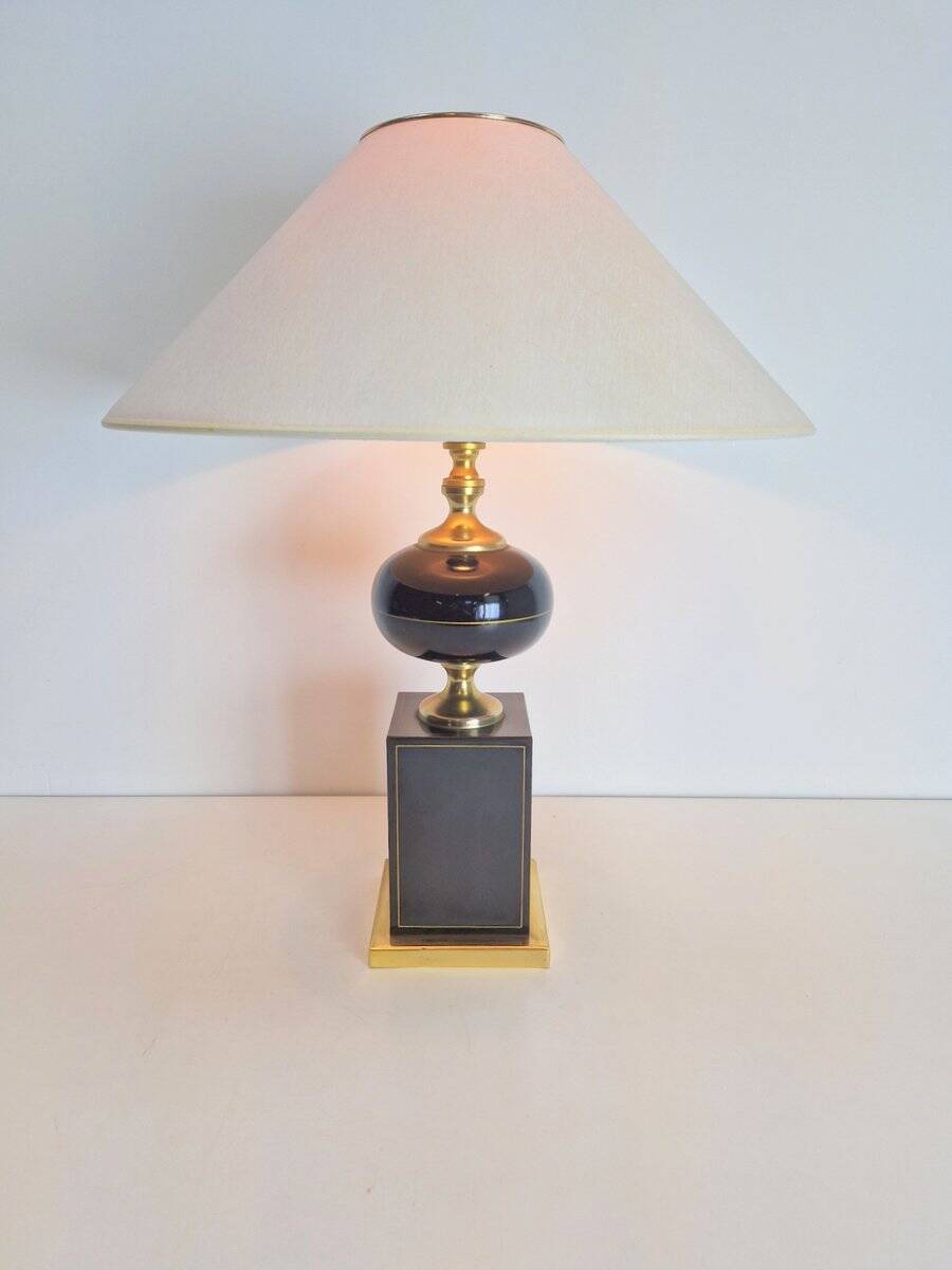 Vintage Regency Brass Table Lamp from Le Dauphin, 1970s