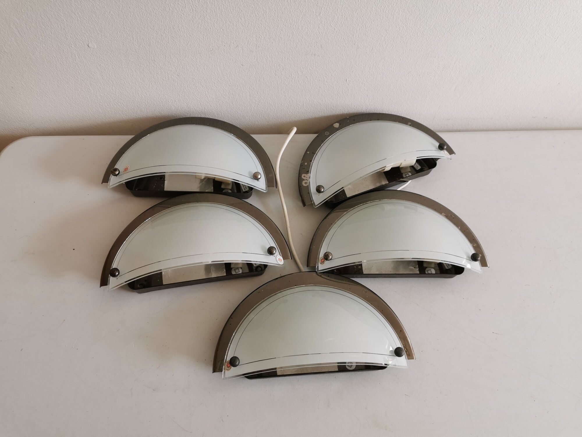 Set of 5 Danish Odreco wall lamps 80s 90s
