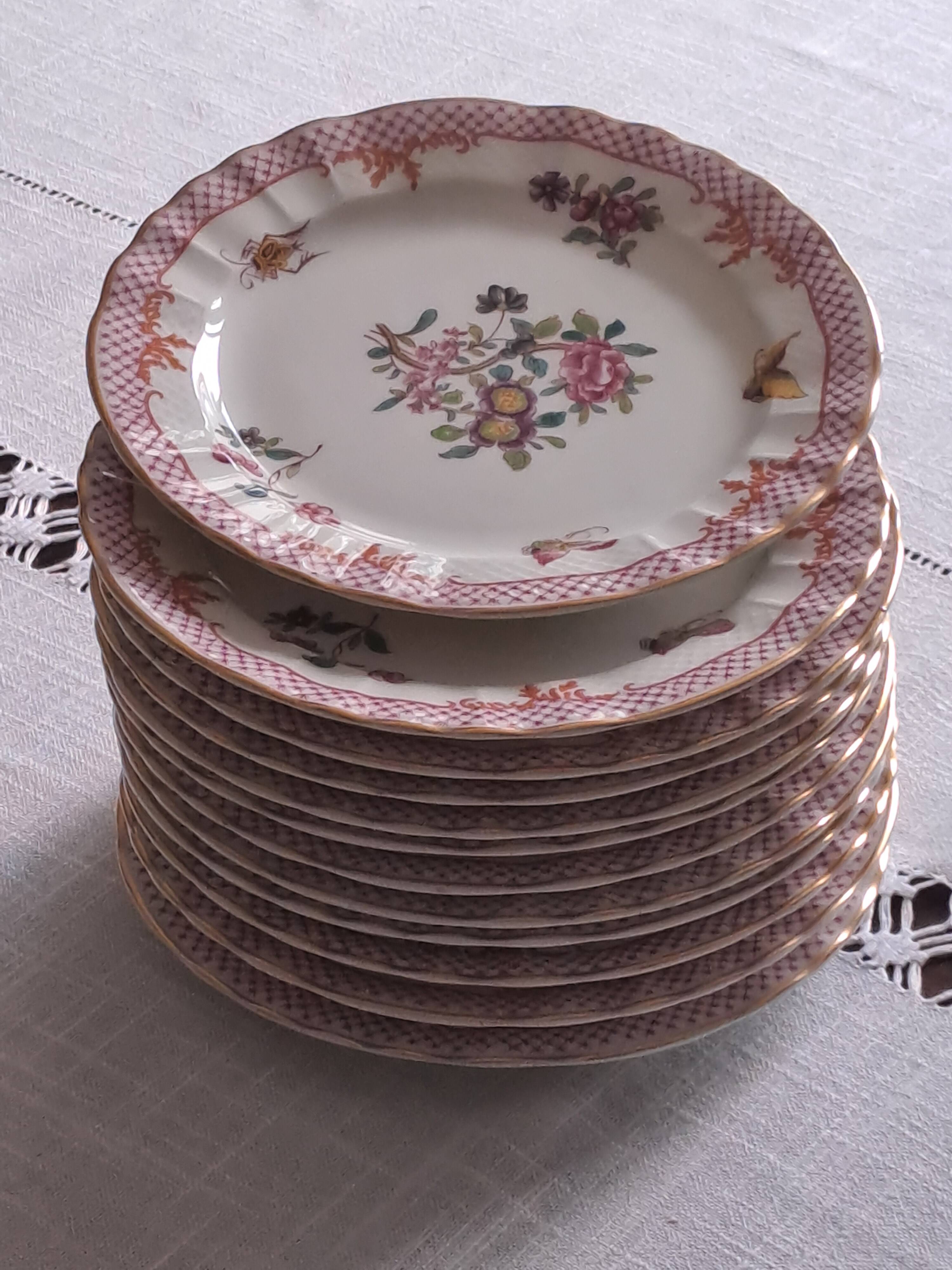 Assiettes à dessert Bernardeaud Limoges _Compagnie des  Indes