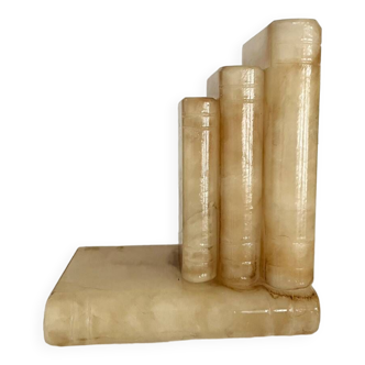 Book-shaped alabaster bookend