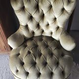 Fauteuil crapaud velour vert