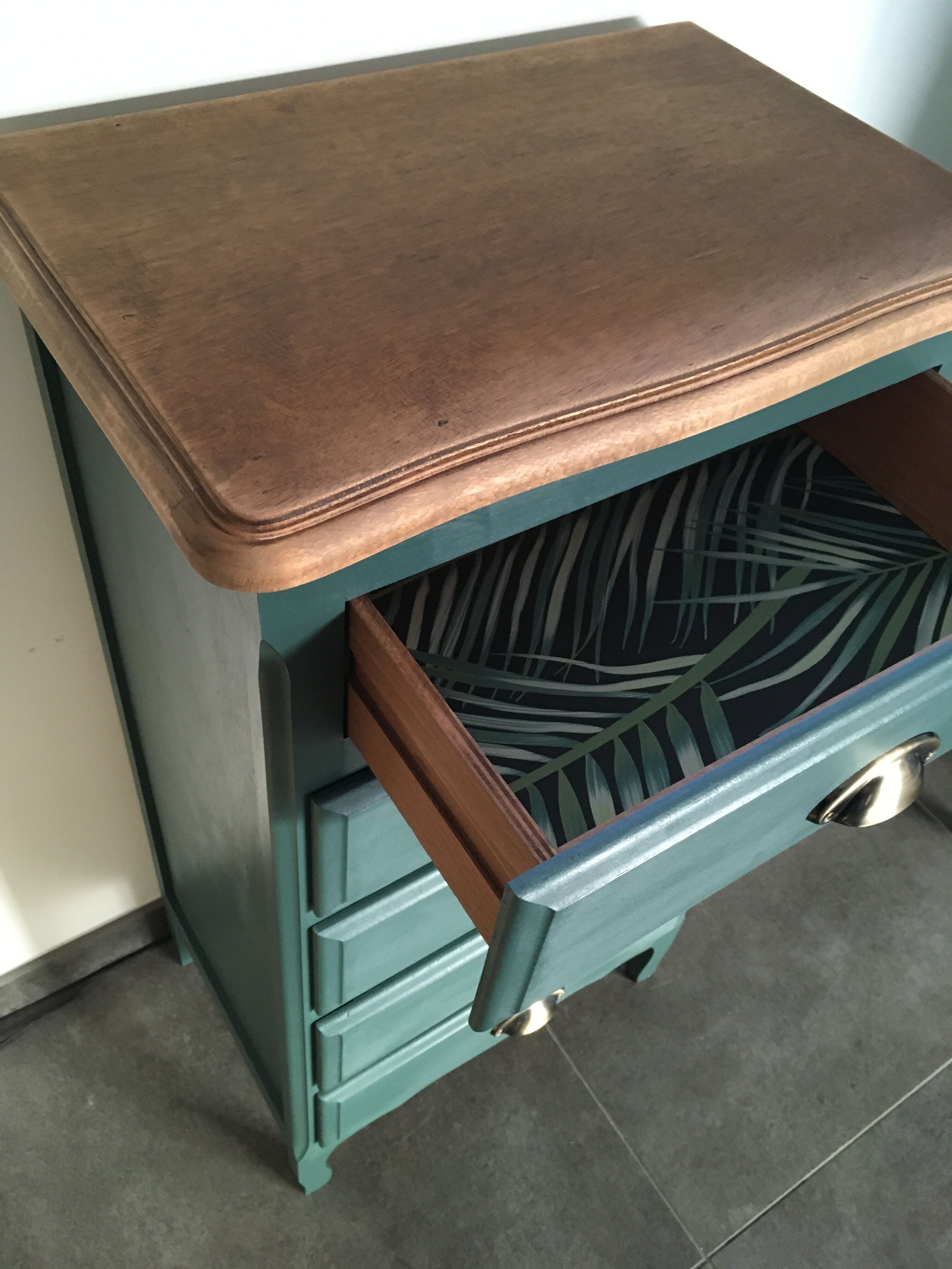 Chiffonnier 5 sage green drawers