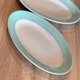 2 plats ovales vert vintage