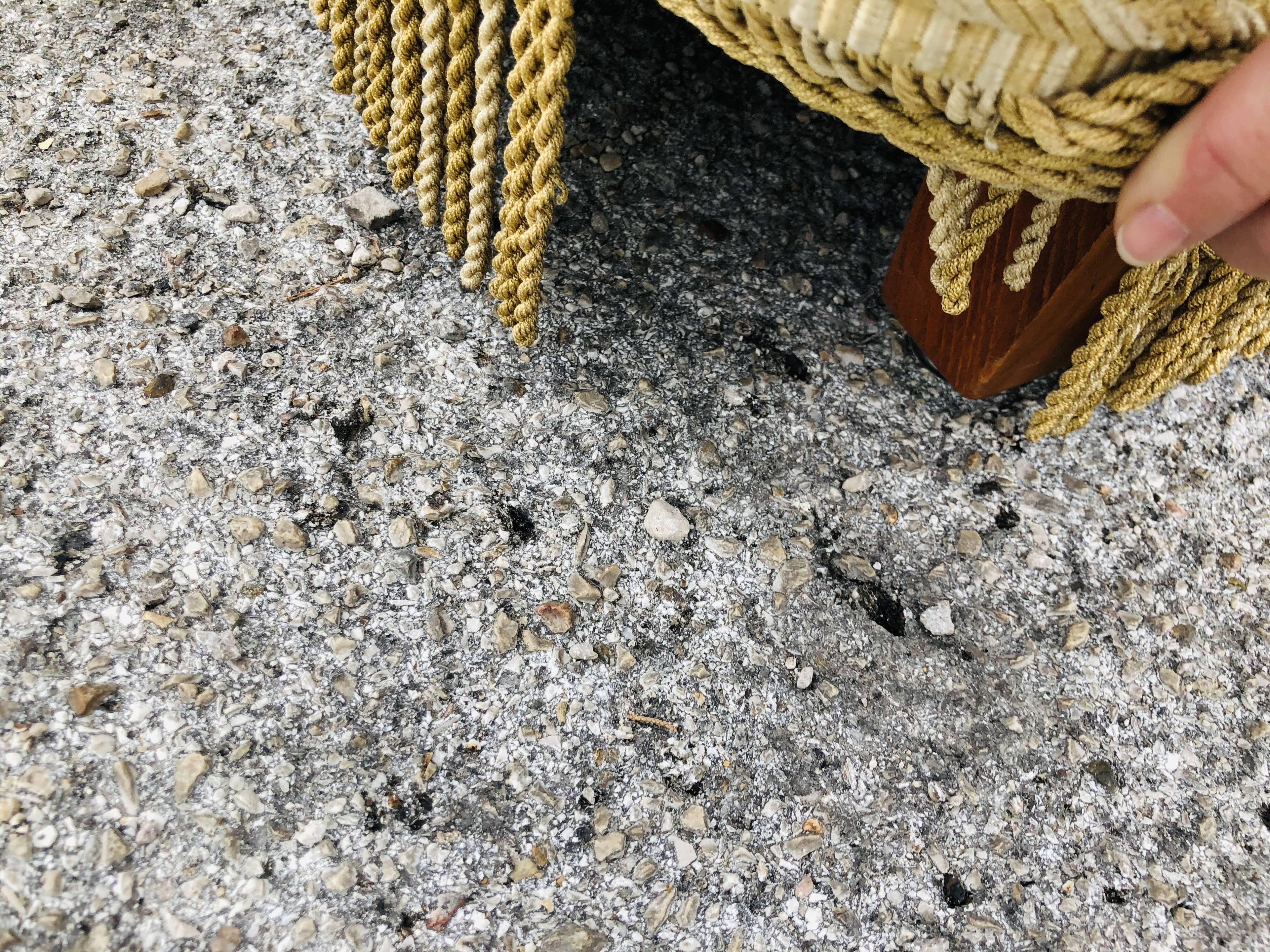 Vintage sofa in golden beige velvet