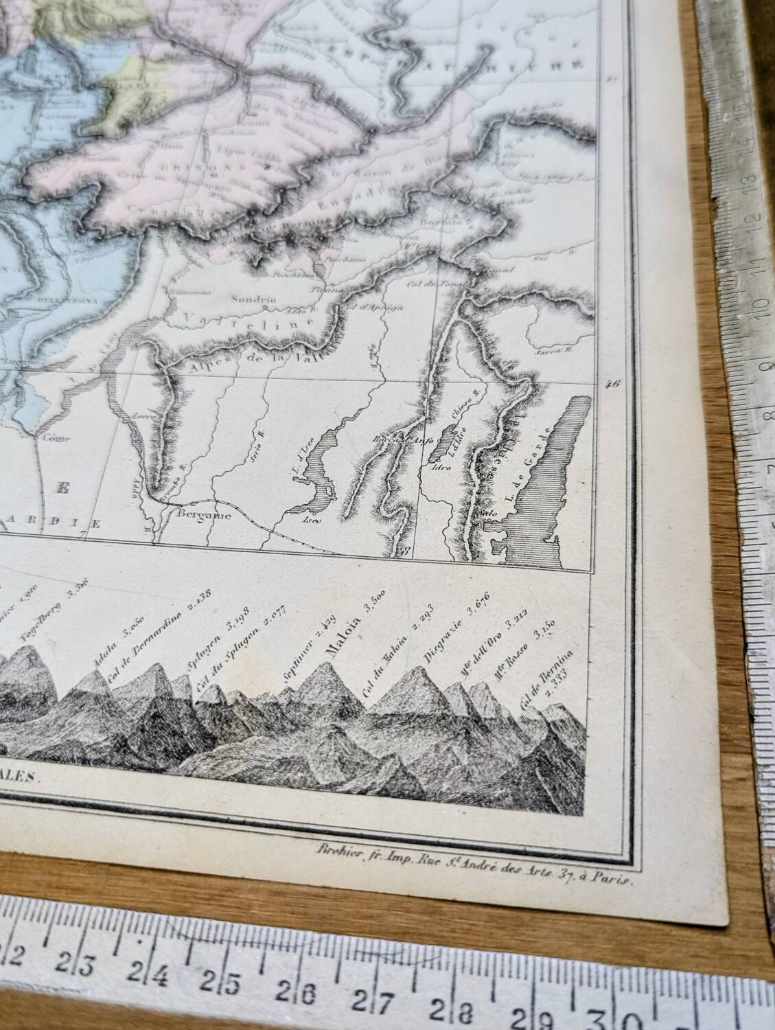 Switzerland, original map printed in 1879.