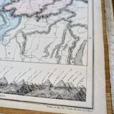 Switzerland, original map printed in 1879.