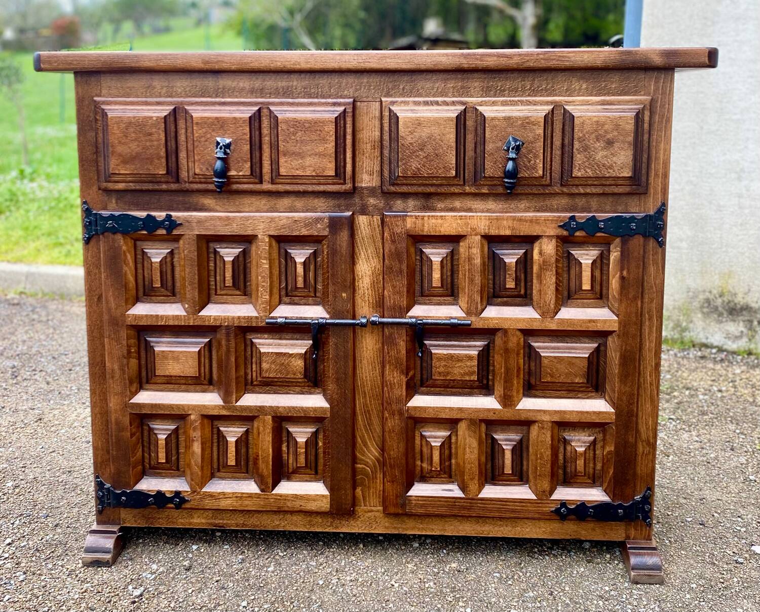 Small sideboard Spanish style Catalan chest of drawers stamped Navarro argudo