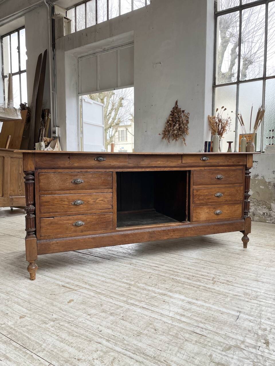 Comptoir en chêne drapier chêne 1900