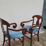 Pair of directorial style armchairs with sticks