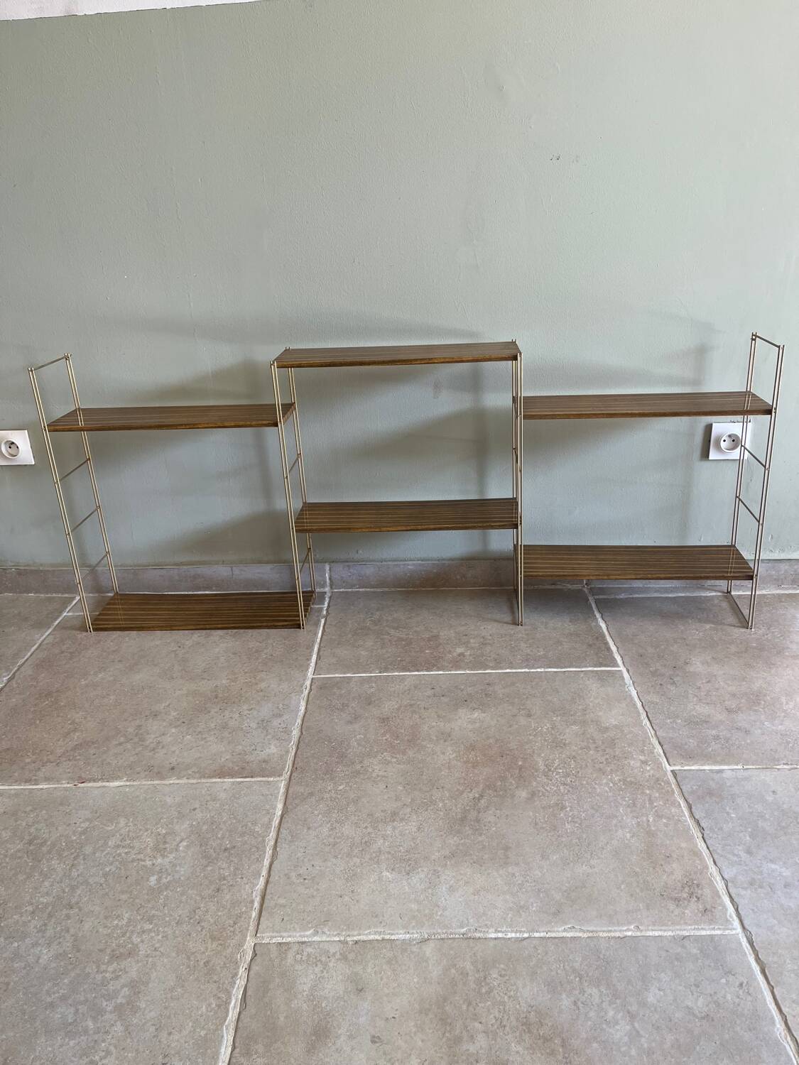 Modular metal shelves from the 1960s