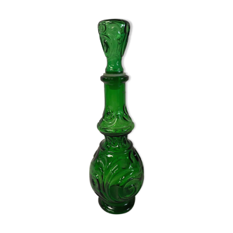 Green glass decanter