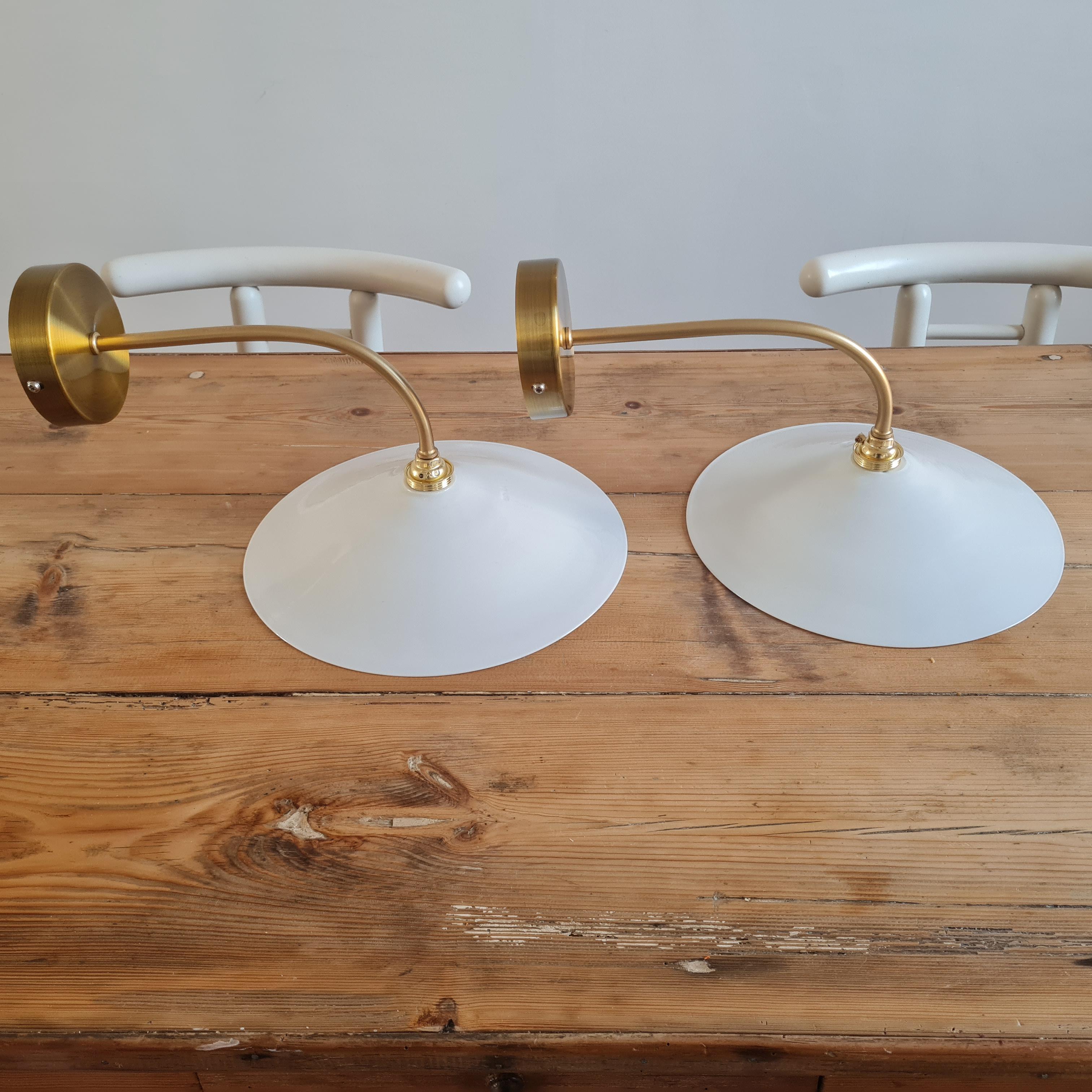 Pair of opaline wall lamps